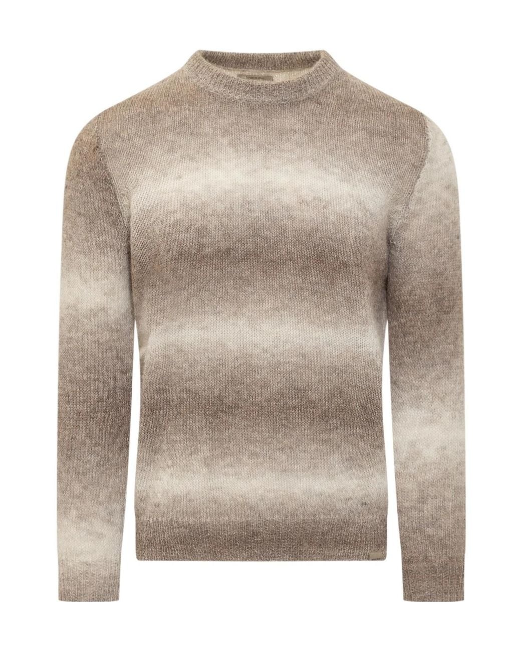 Woolrich Gray Ombré-Effect Knitted Jumper