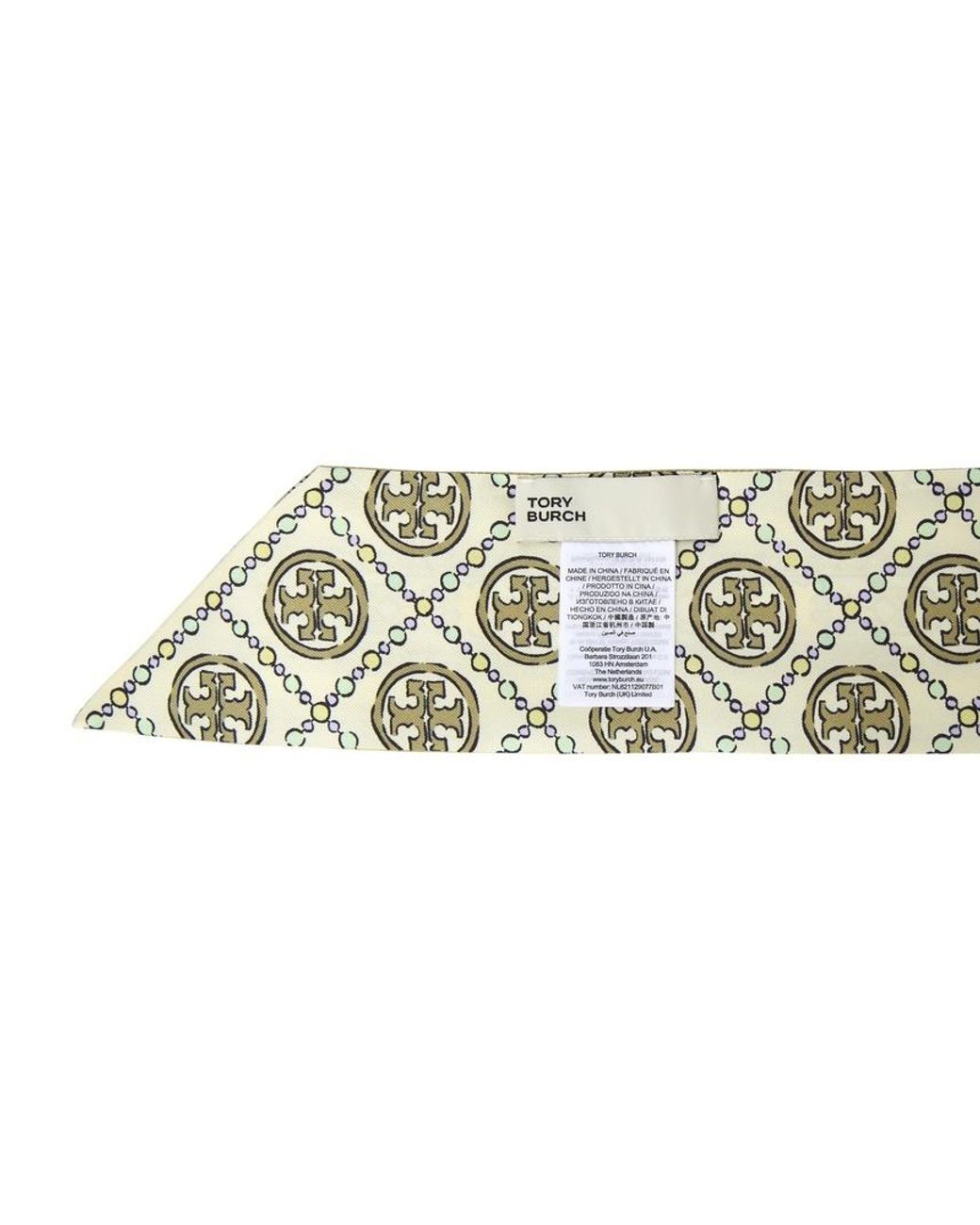 Tory Burch Green T Monogram Silk Scarf