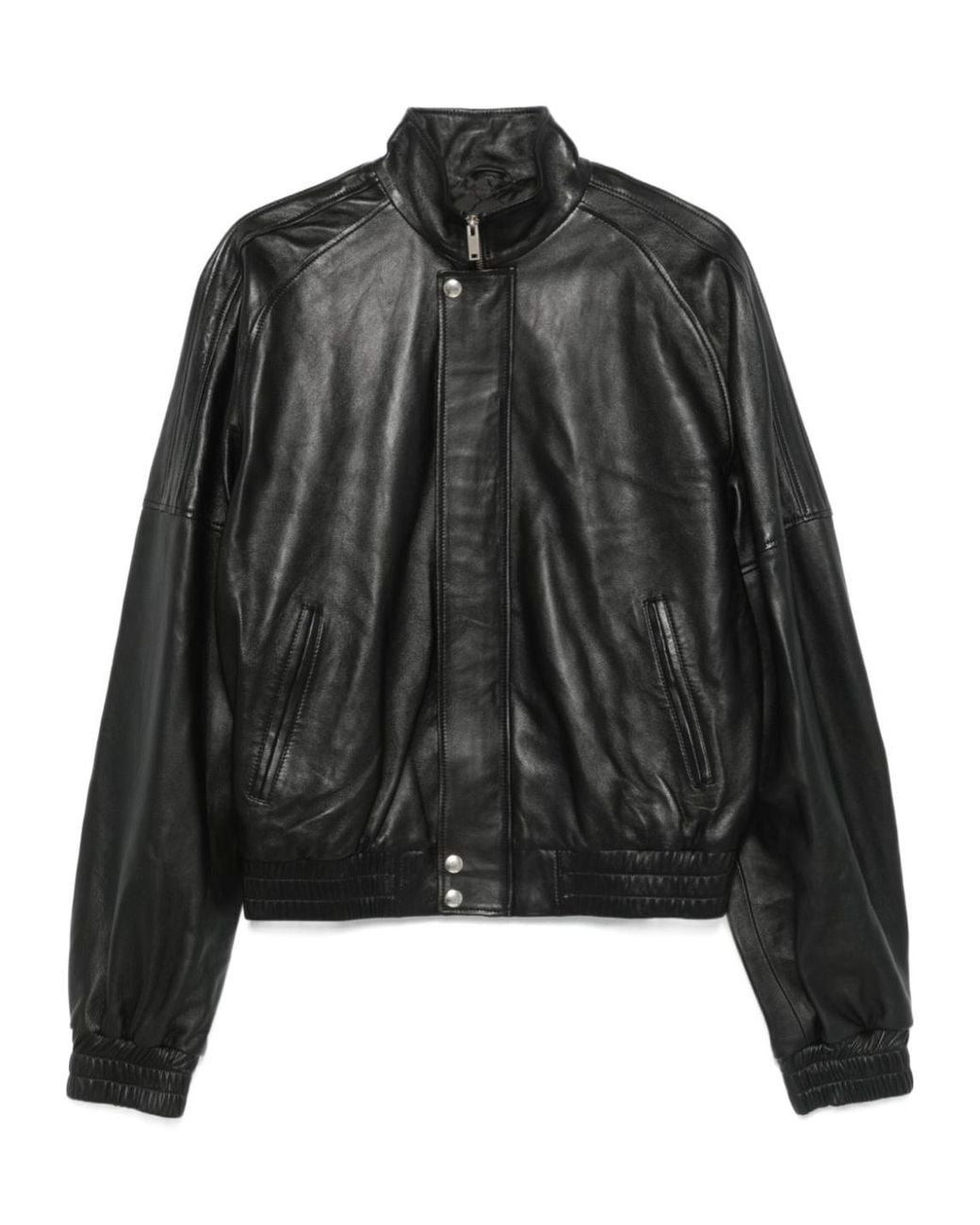 Lu'u Dan Black Blouson Leather Jacket for men