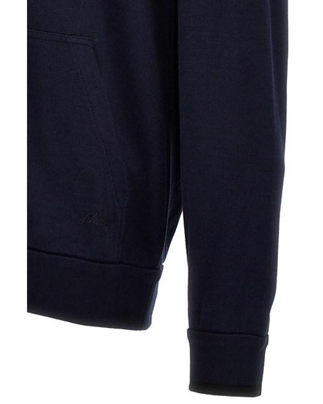 Brioni Blue High-Neck Zipped Sweatshirt for men