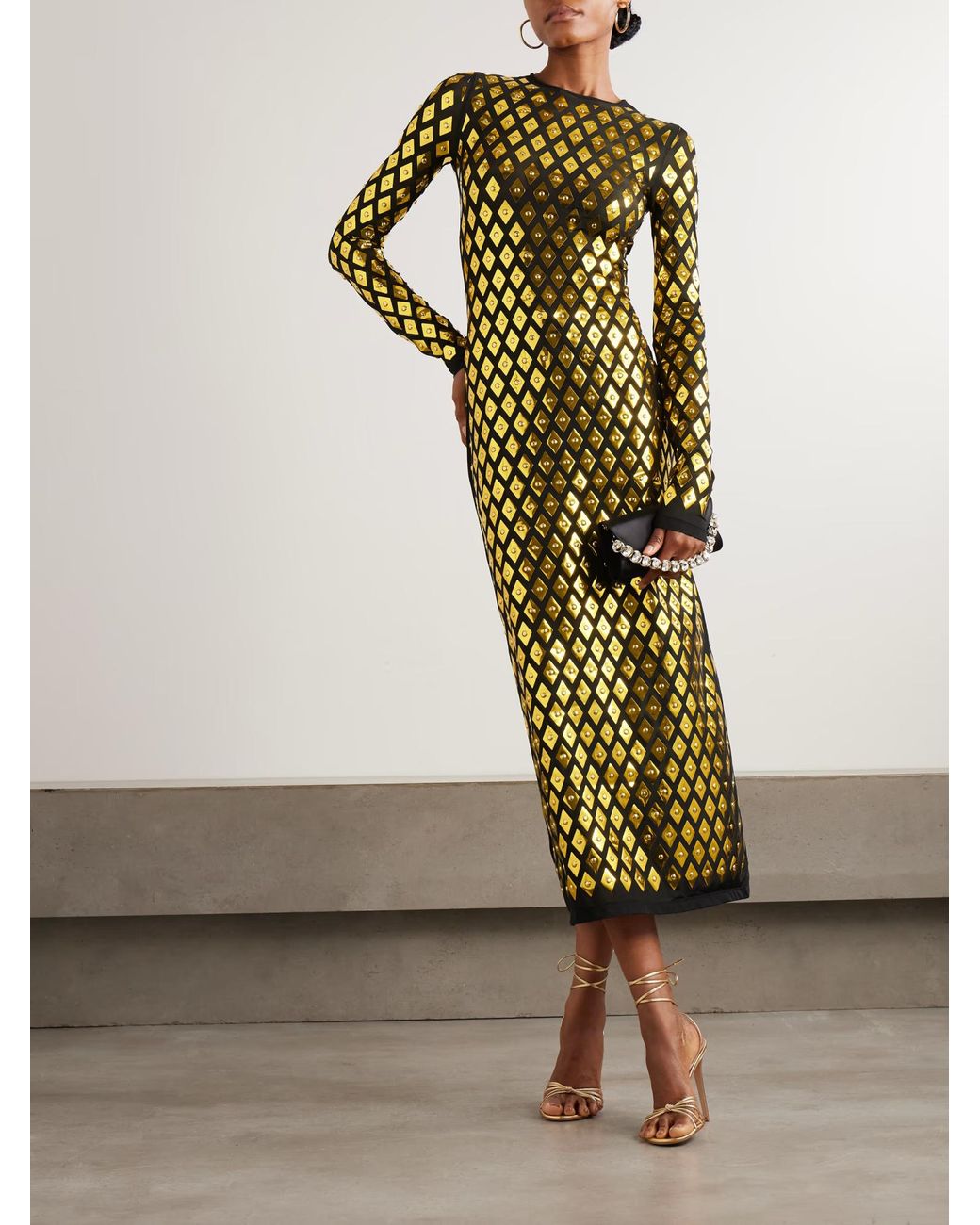 Rabanne Multicolor Diamond-Patterned Dress