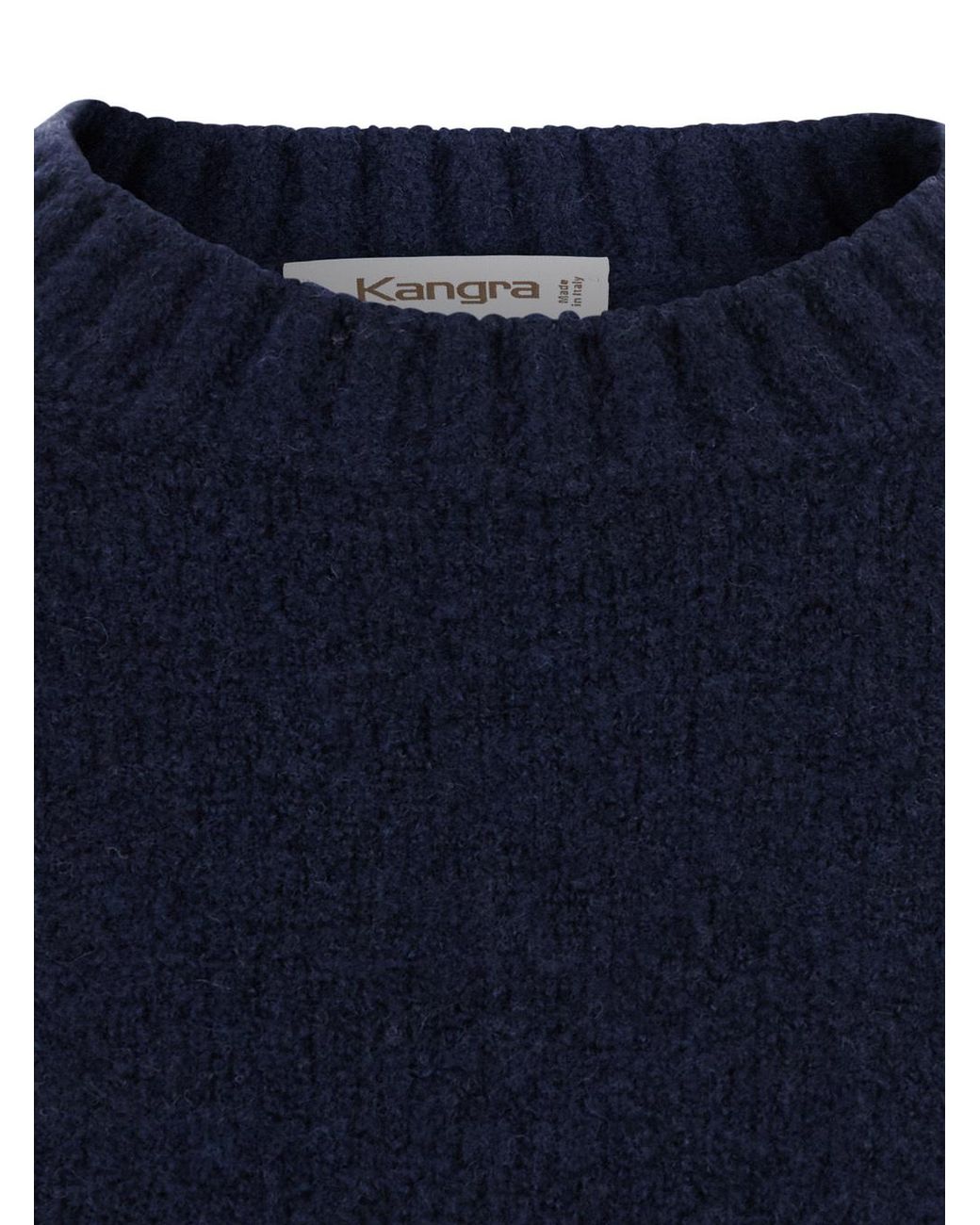 Kangra Cashmere Blue Long-Sleeve Crew-Neck Sweater for men