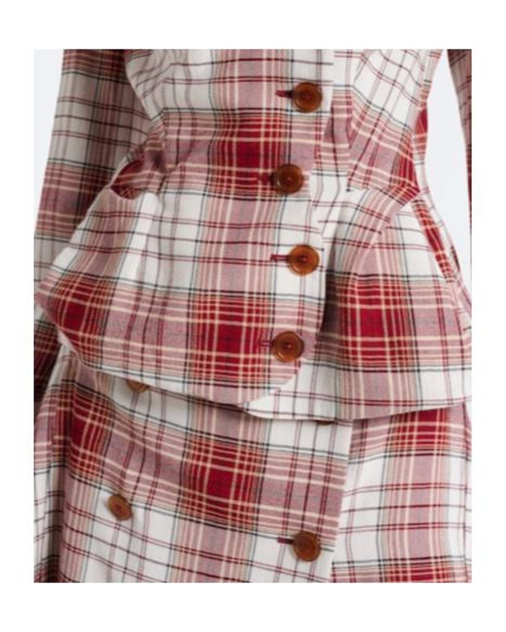 Vivienne Westwood Red Drunken Tartan Crêpe Blazer