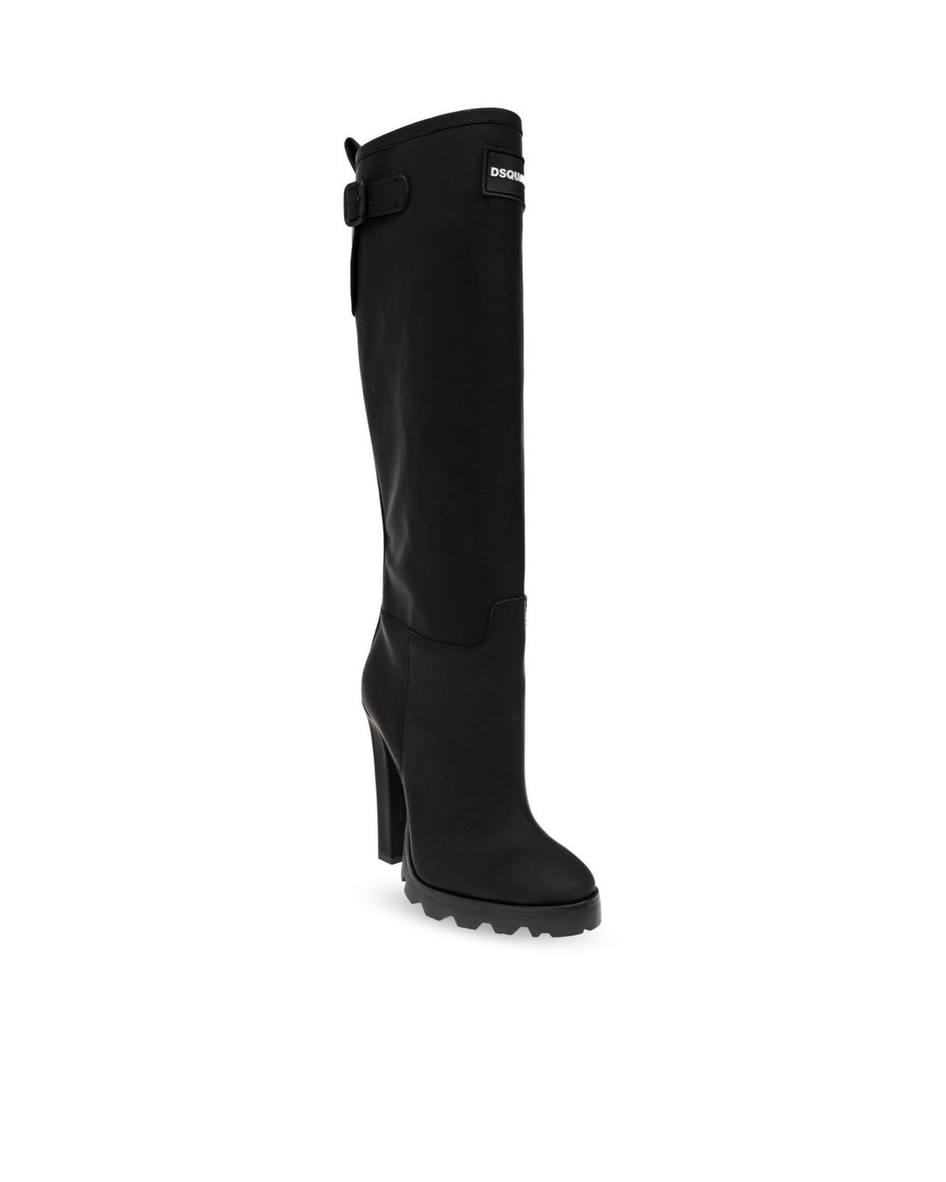 DSquared² Black Logo Patch Knee-Length Boots