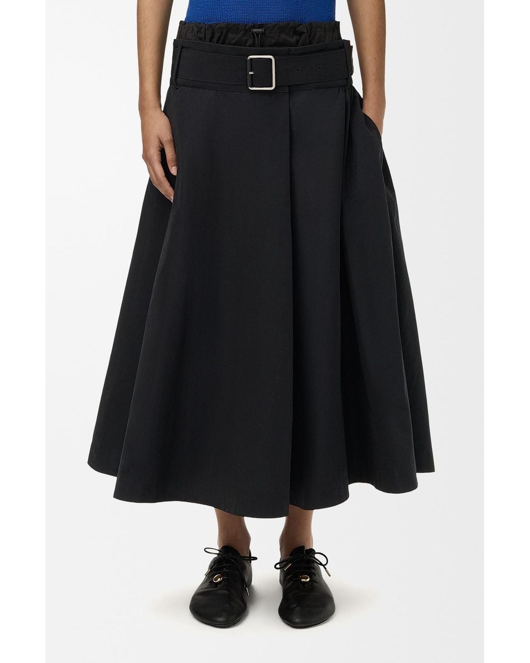 Loewe Black Belted Midi Skirt