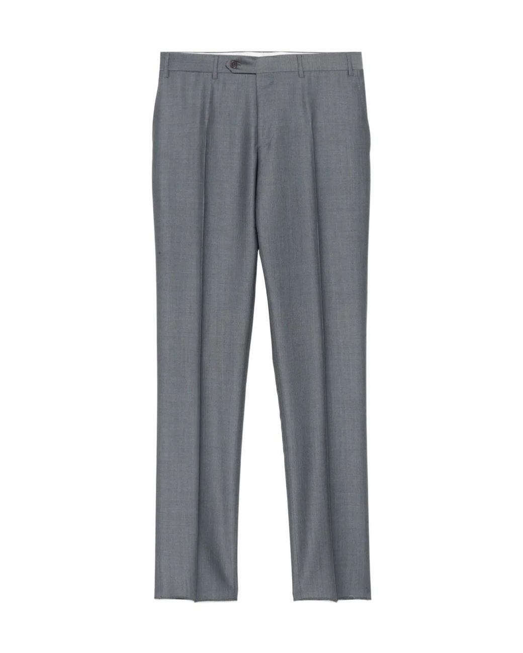Canali Gray Casual Pants With Belt Loops for men