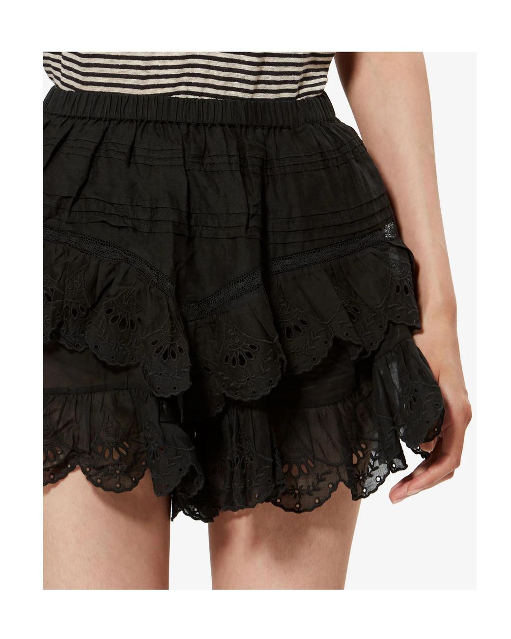 Isabel Marant Black Isabel Marant Étoile Jocadia Floral Lace Shorts