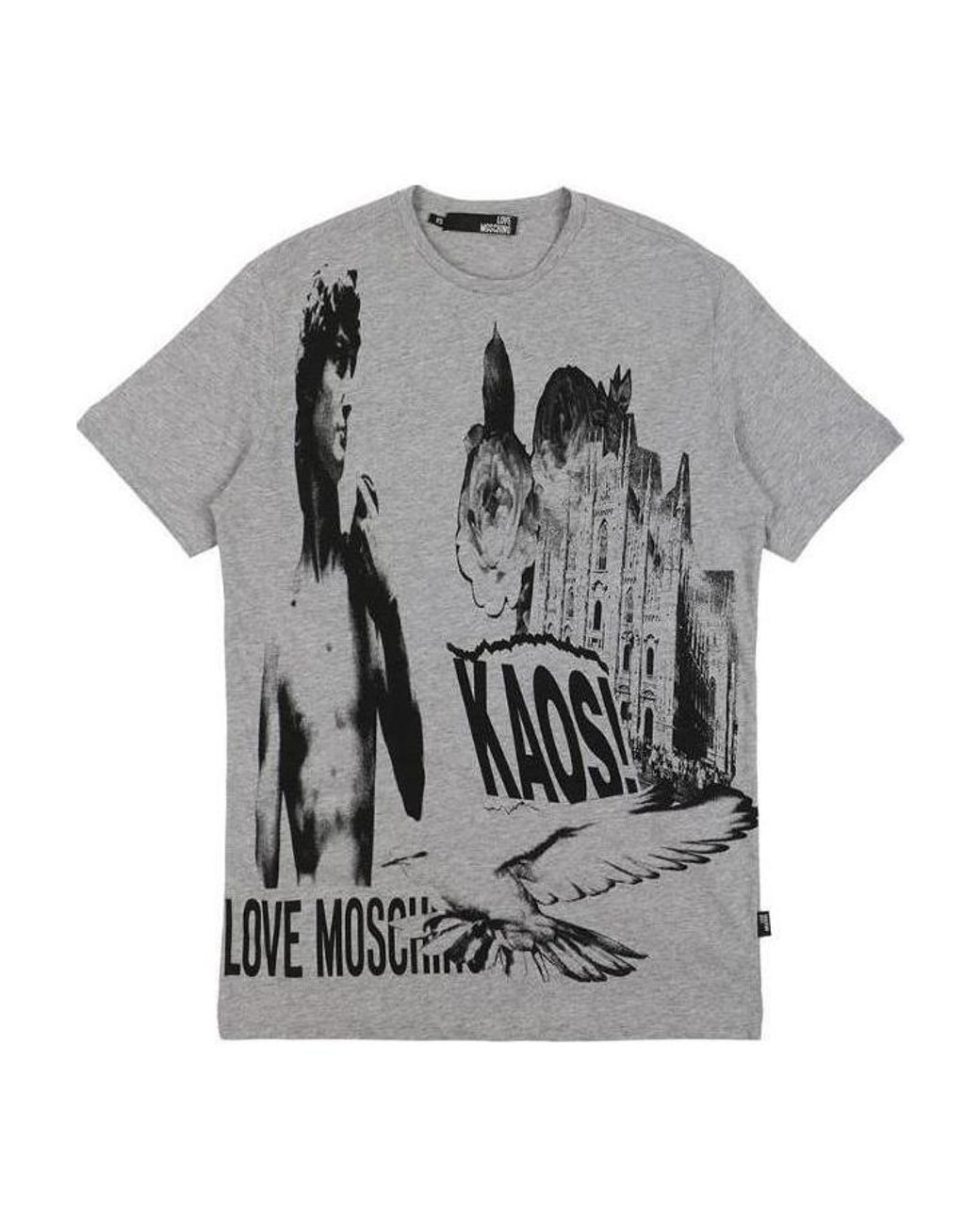 Moschino Gray Printed T-Shirt for men