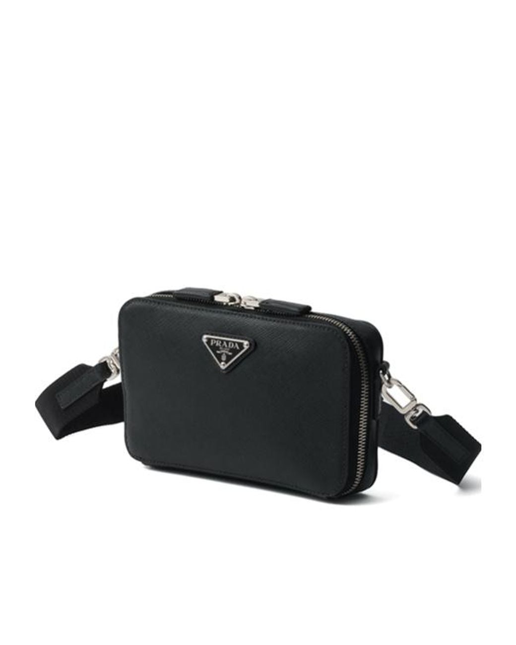 Prada Black Brique Saffiano Leather Bag for men