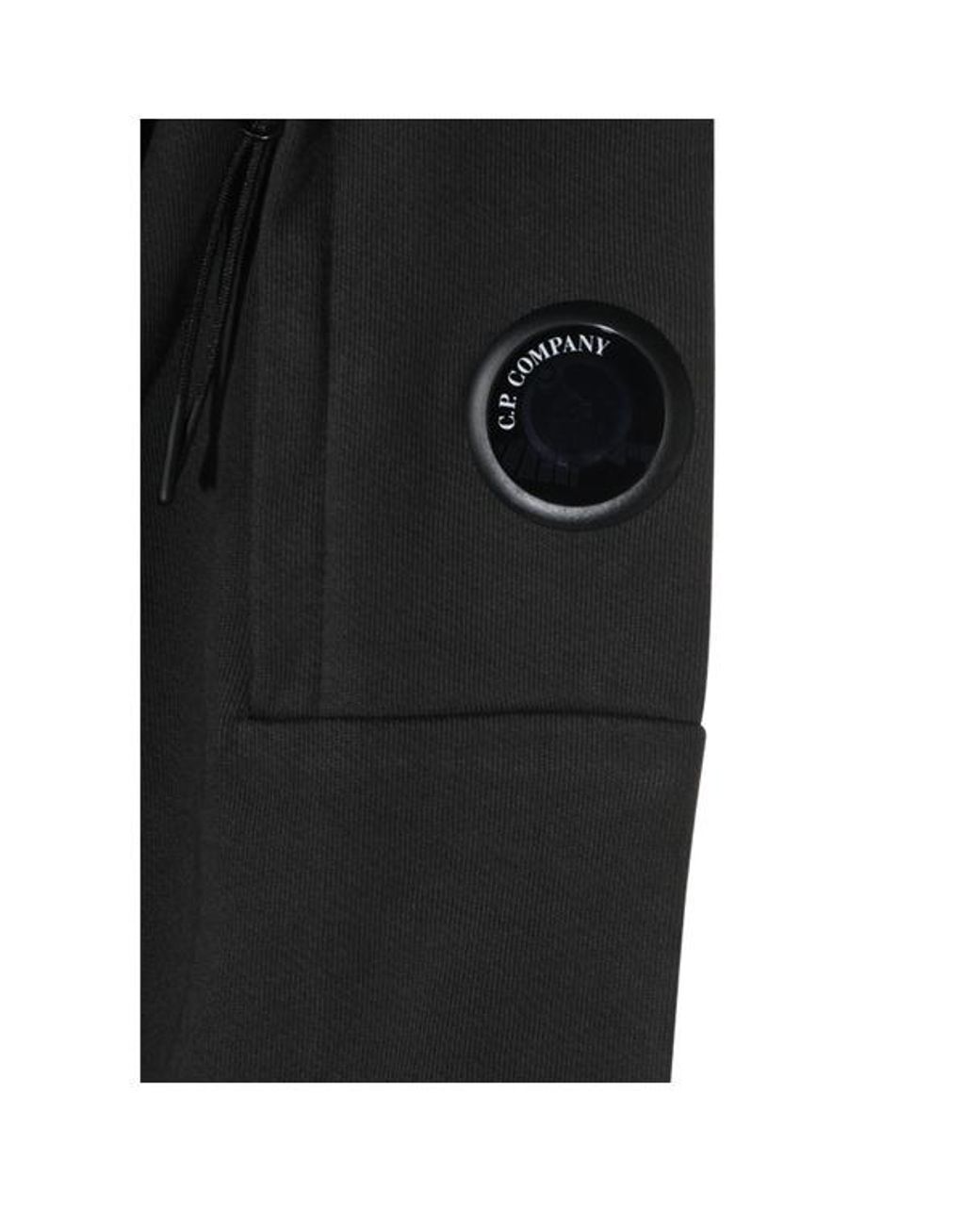 C P Company Black Lens Detailed Drawstring Hoodie for men
