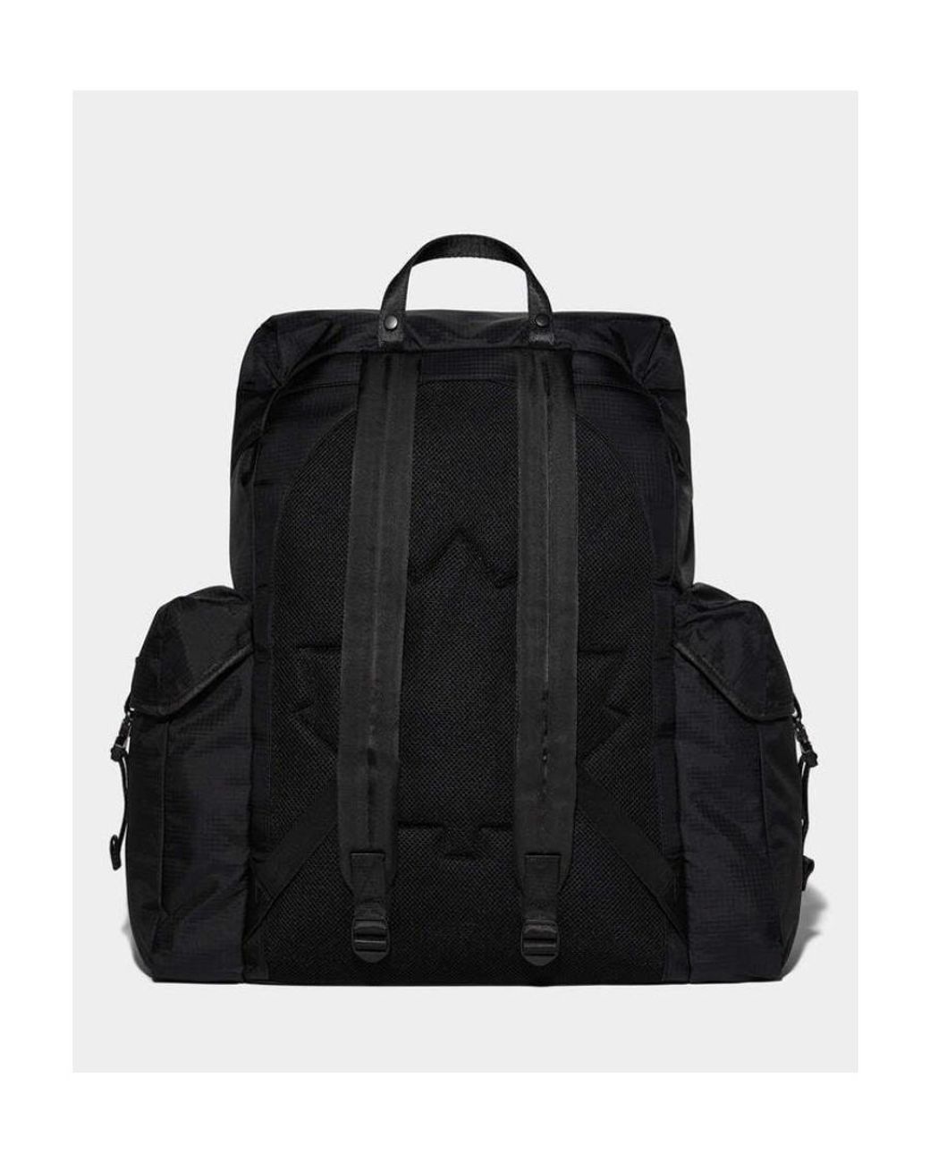 DSquared² Black Big Logo-Print Backpack for men
