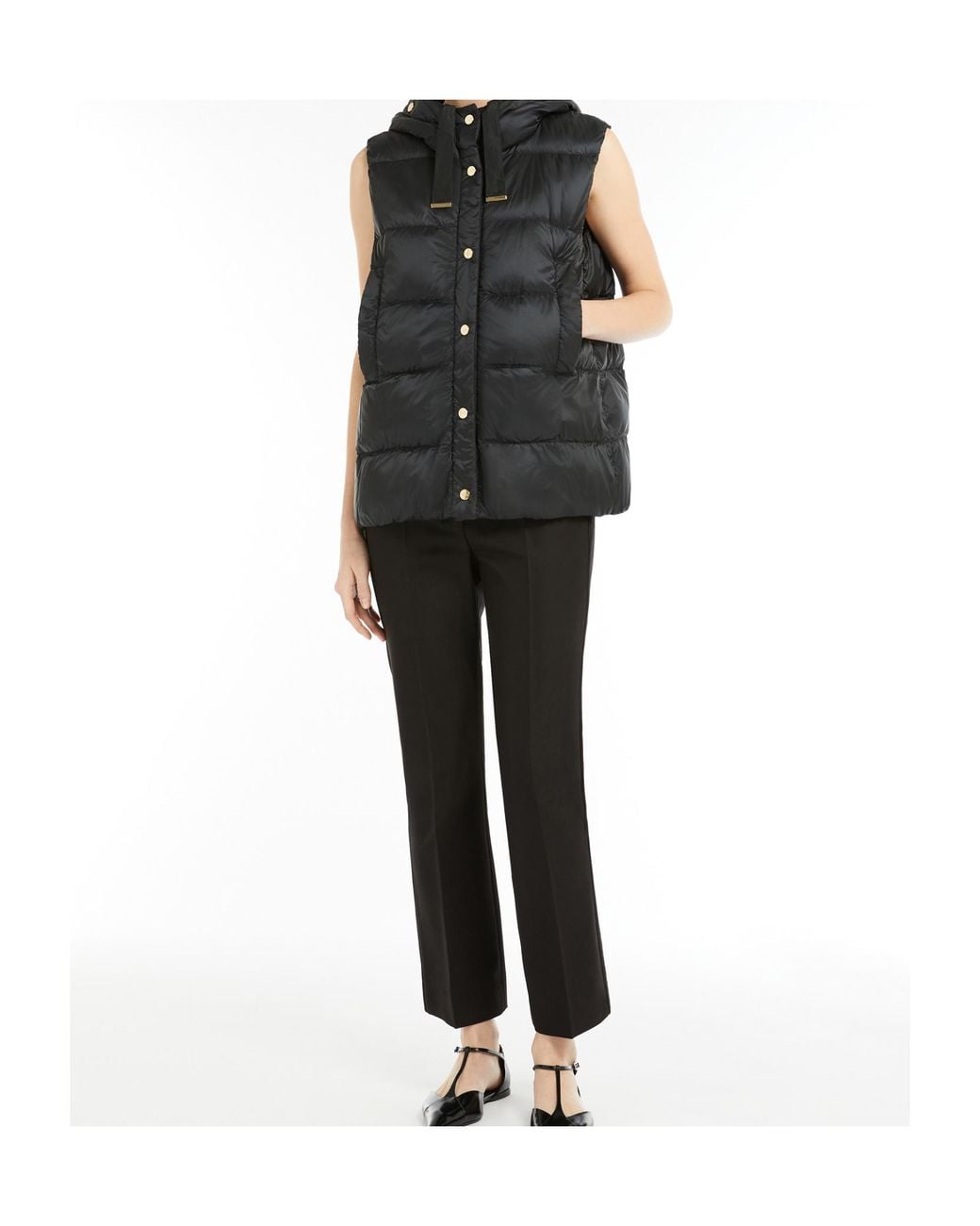 Max Mara Black The Cube Button-Up Drawstring Gilet