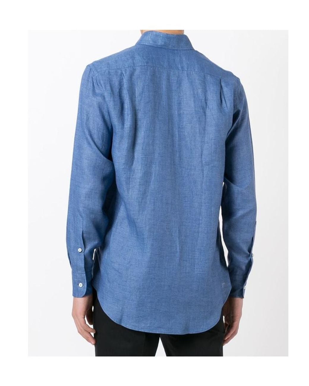 Loro Piana Blue André Buttoned Shirt for men