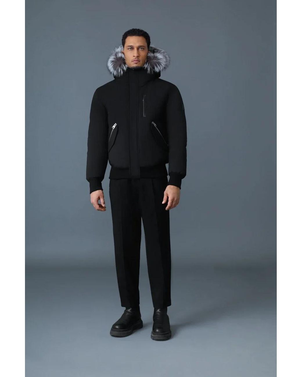 Mackage Black Dixon Xz Hooded Down Jacket for men
