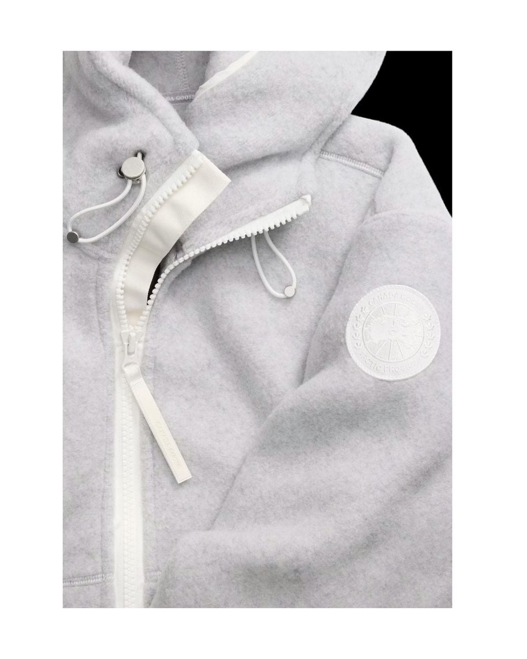 Canada Goose Gray Drawstring Zip-Up Hoodie for men