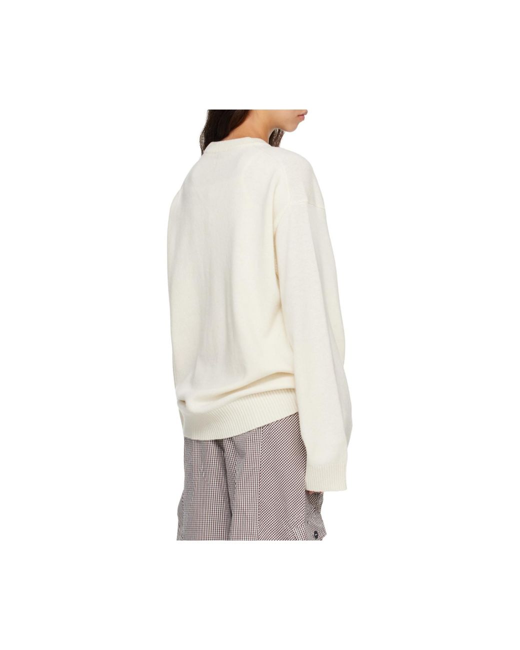 Ganni White Strawberry Oversized Jumper