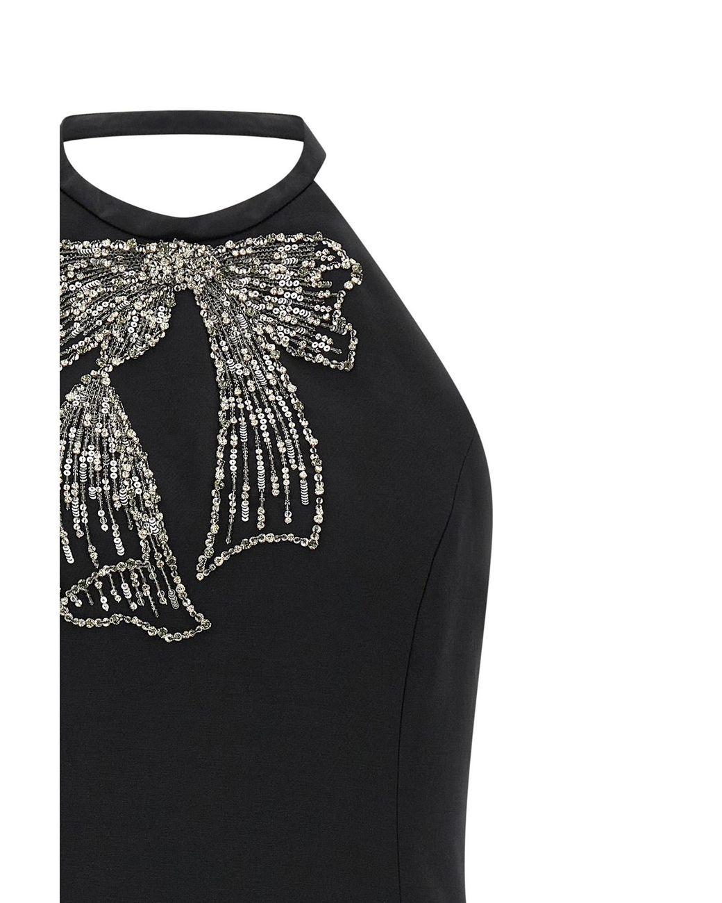 Valentino Black Bow Embellished Halterneck Dress