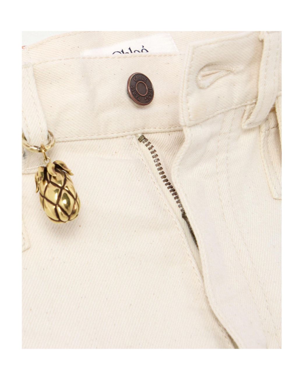 Chloé White Chloé High-Waisted Flared Jeans