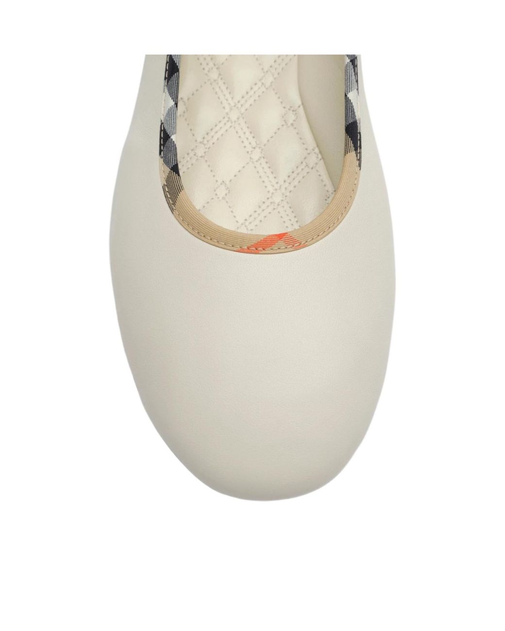 Burberry Natural Robin Check-Trim Ballet Flats