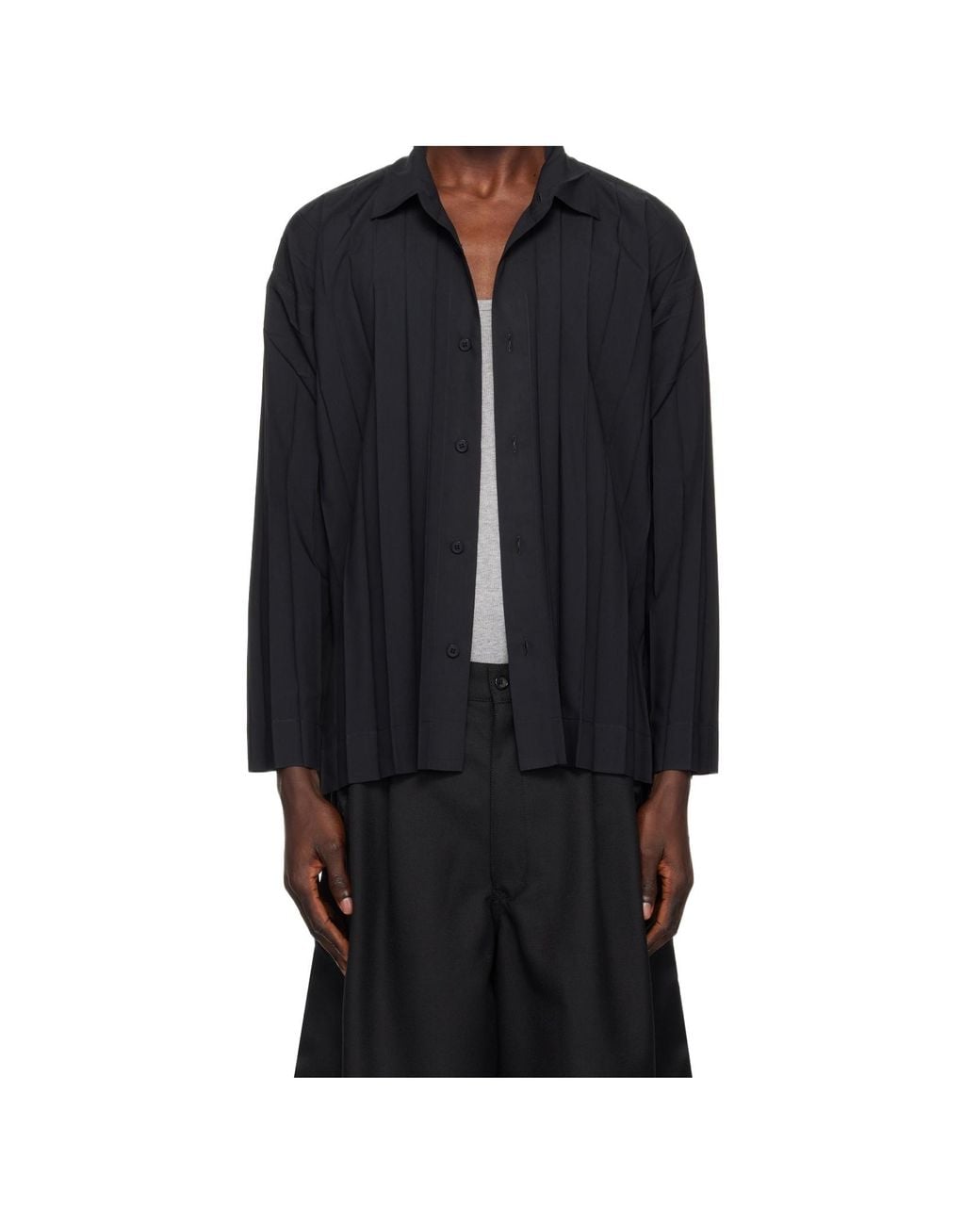Homme Plissé Issey Miyake Black Homme Plissé Issey Miyake Edge Shirt for men