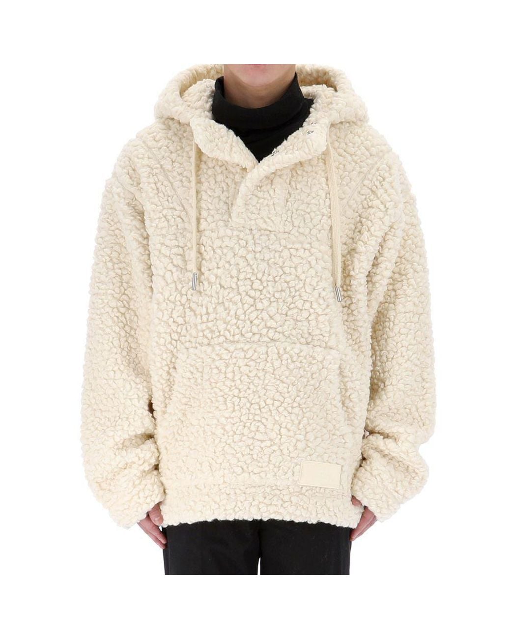 AMI Natural Logo Patch Drawstring Hoodie for men