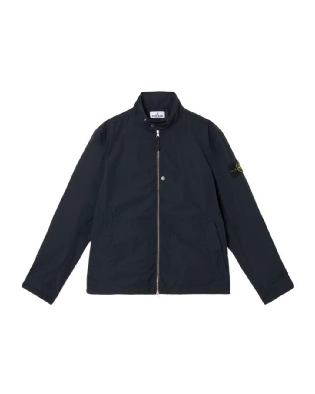 Stone Island Blue Logo-Patch Zipped Jacket for men