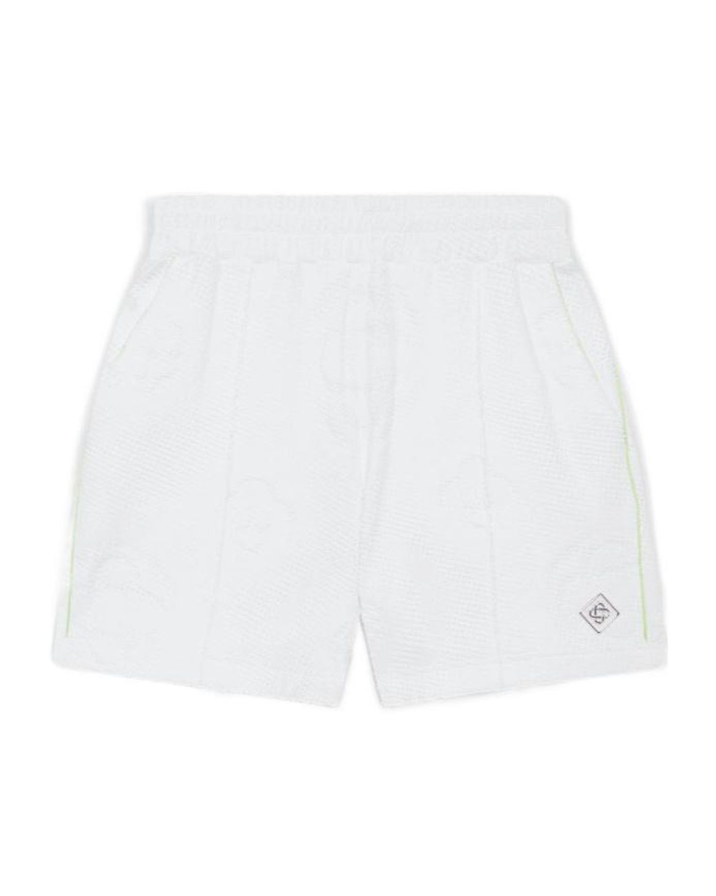 Casablanca White Towelling Monogram Bermuda Shorts for men