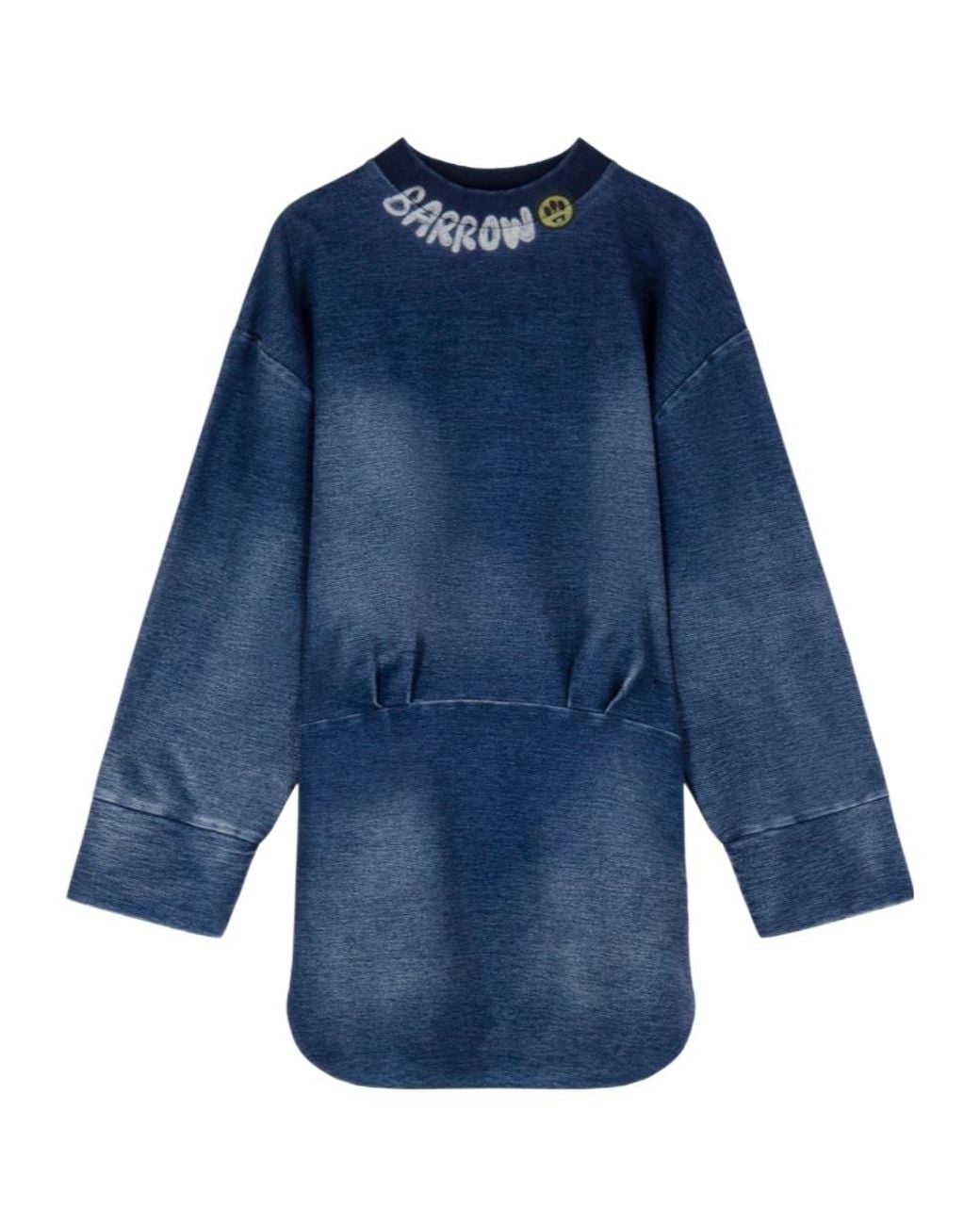 Barrow Blue Drop Shoulder Denim Dress