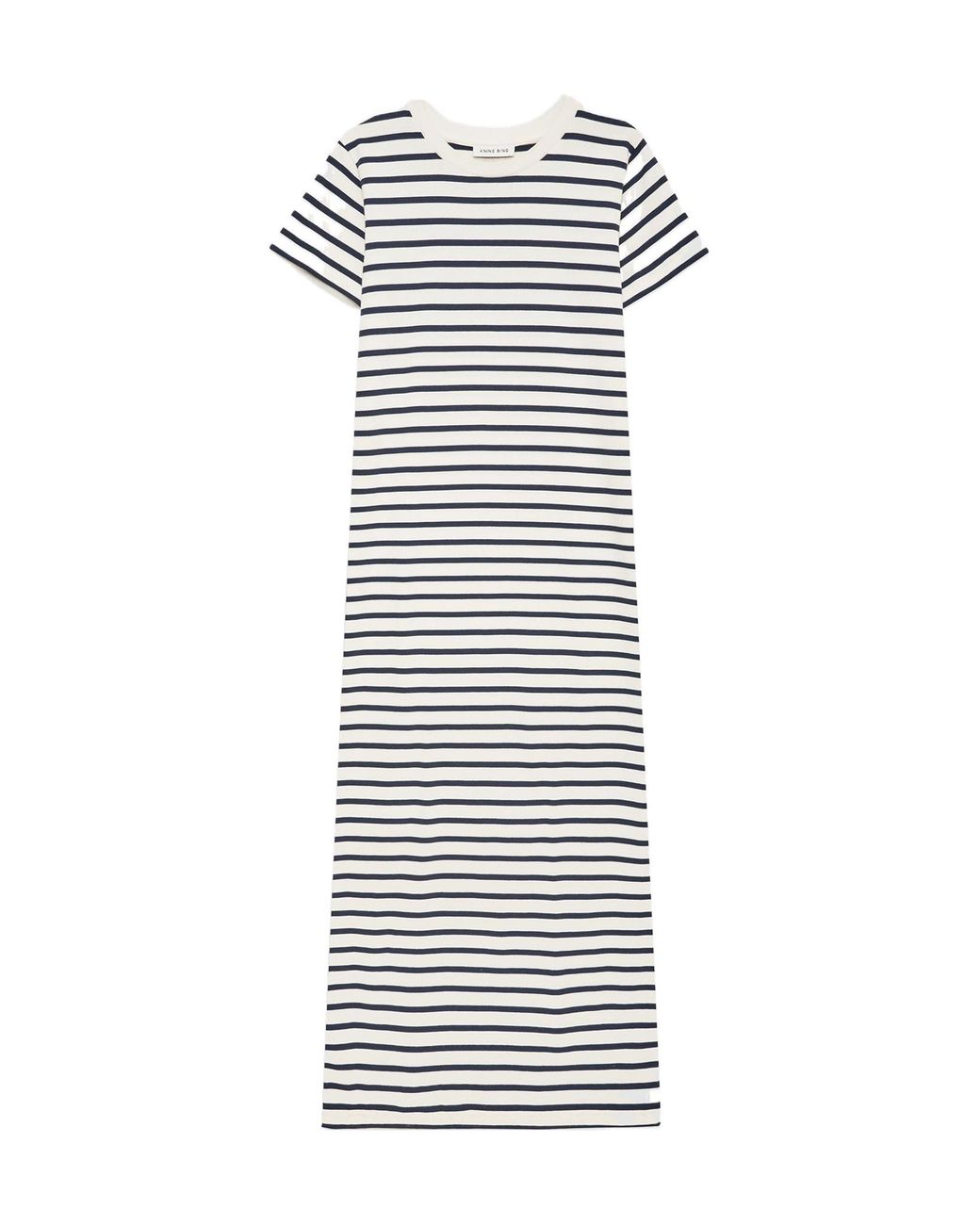 Anine Bing White Striped T-Shirt Dress