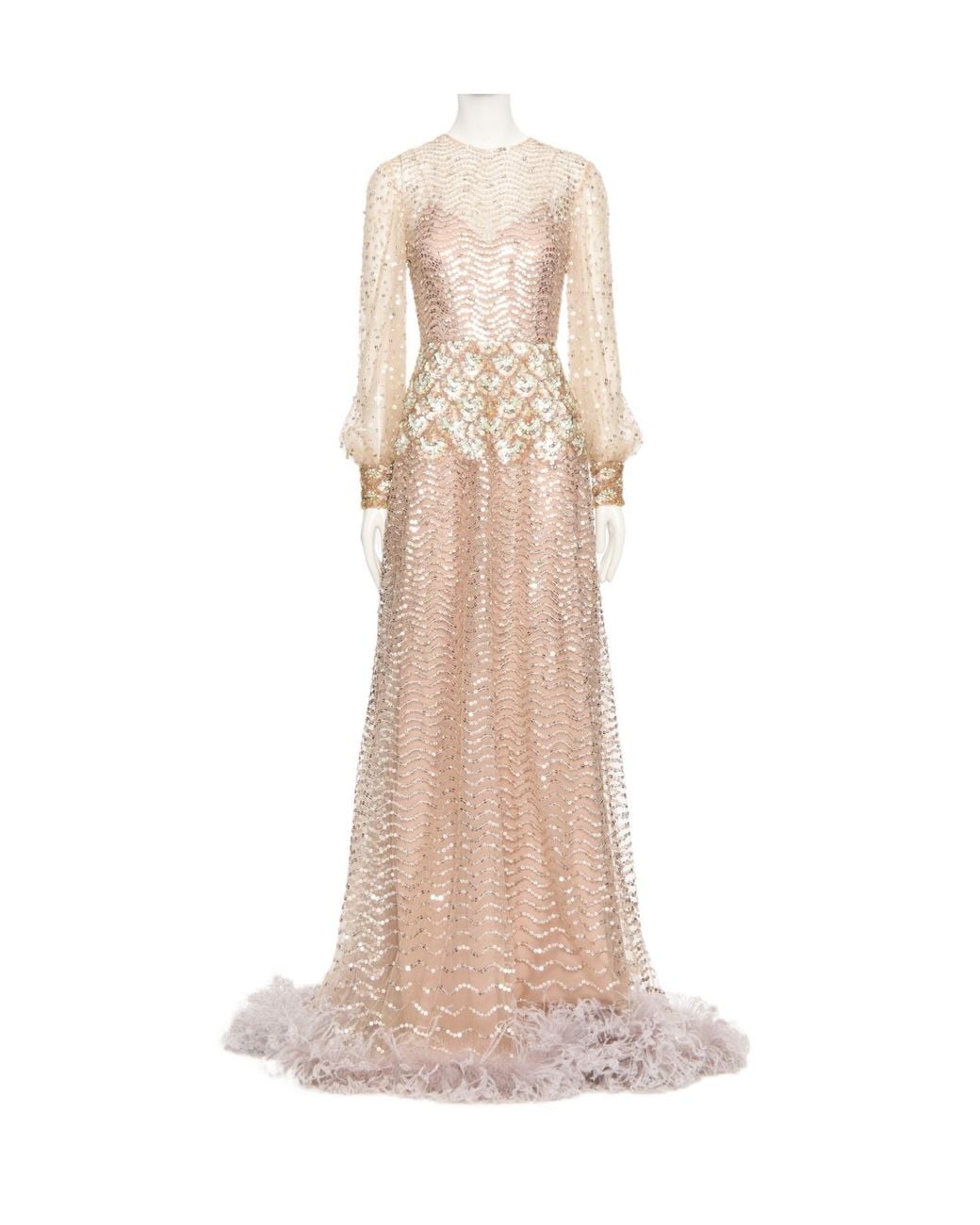 Valentino Natural Long-Sleeved Dress