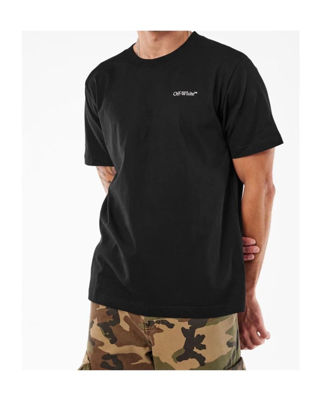 Off-White c/o Virgil Abloh Black Logo Crew Neck T-Shirt for men