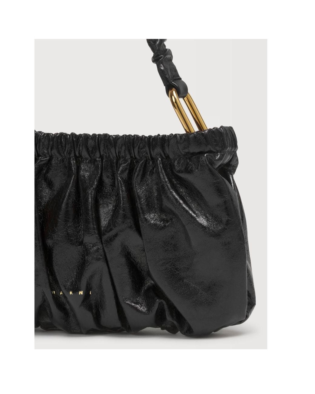 Marni Black Ruched Handle Shoulder Bag