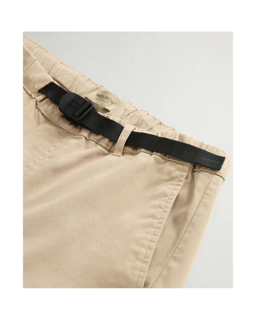 Woolrich Natural Belted Cargo Trousers for men