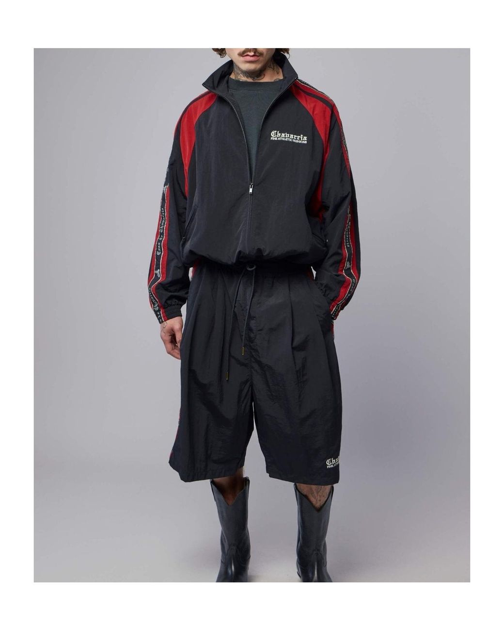 Willy Chavarria Black Logo Tape Track Jacket for men