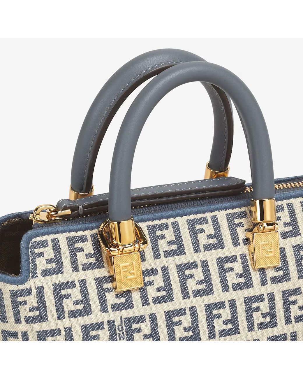 Fendi Metallic By The Way Ff Monogram Mini Tote Bag