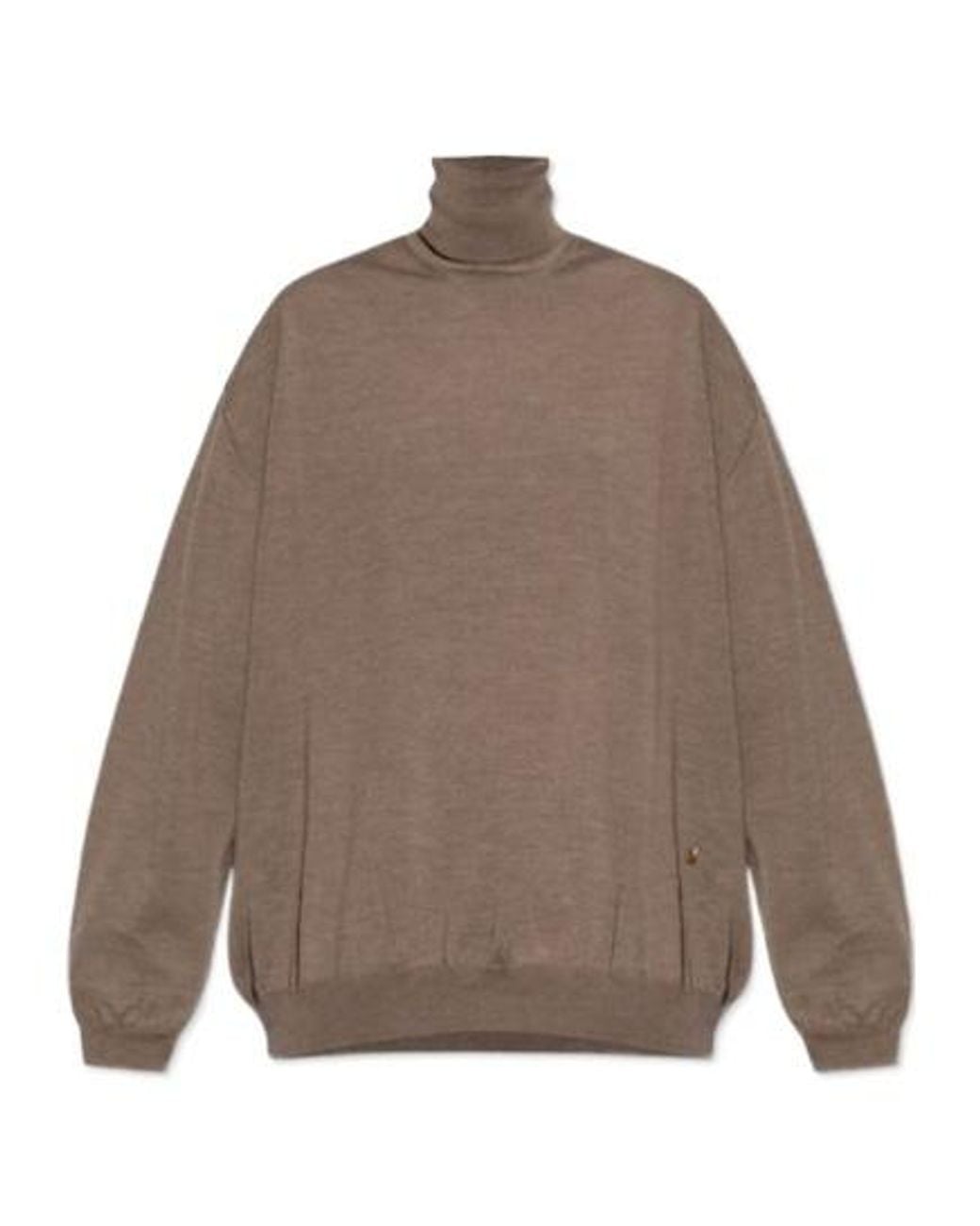 Moschino Brown M Plaque Turtleneck Jumper