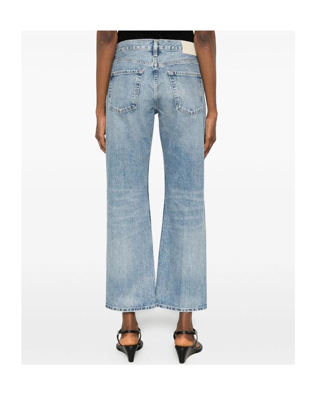 Citizens of Humanity Blue Faye Faded Straight-Leg Jeans