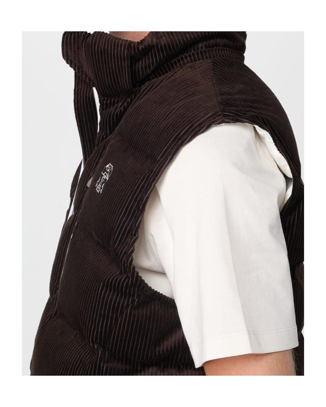 Brunello Cucinelli Black Cotton Corduroy Down Ski Vest for men