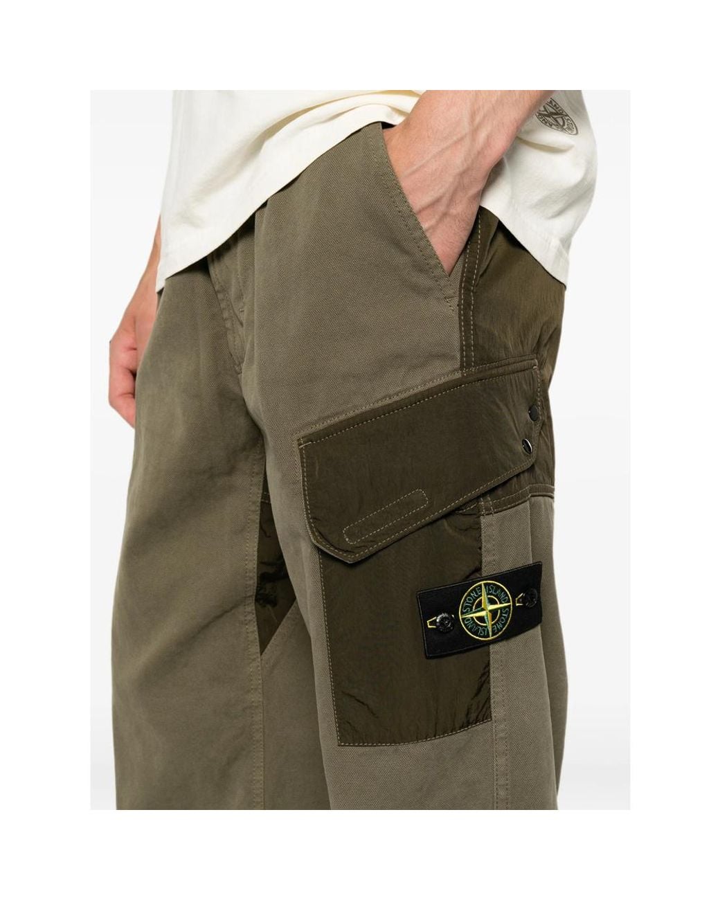 Stone Island Green Loose Fit Trousers for men