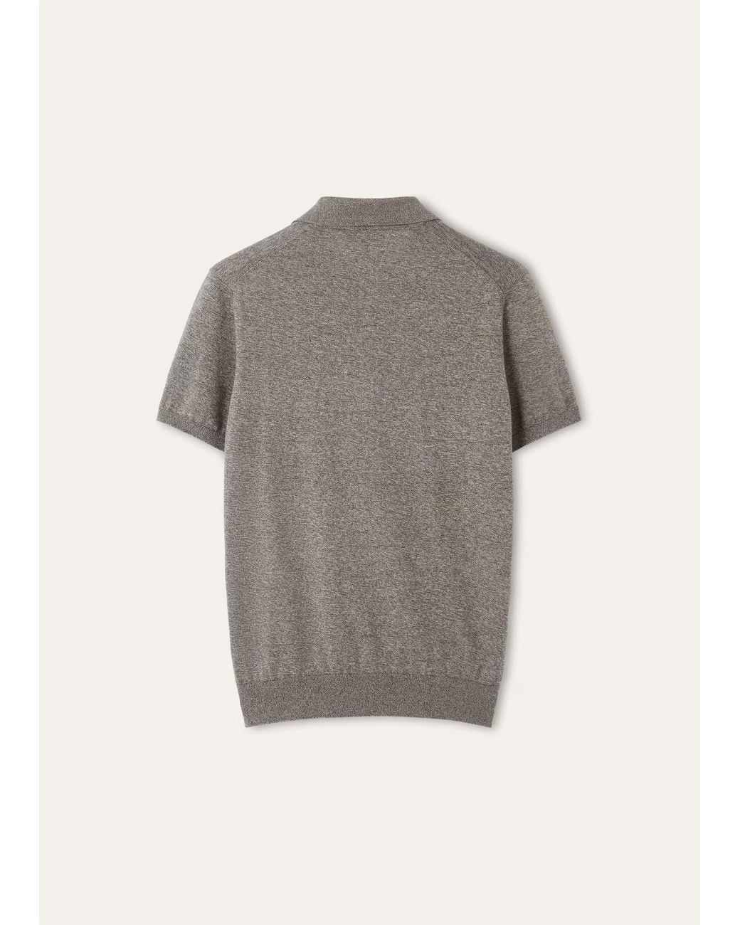 Loro Piana Gray Short-Sleeved Polo Shirt for men