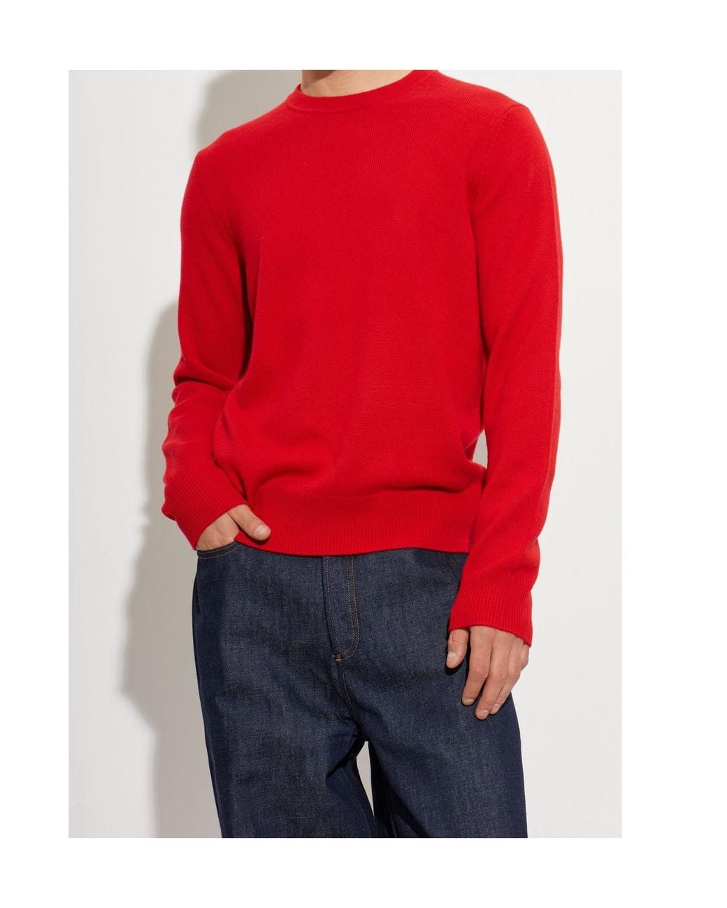 Rag & Bone Red Crew Neck Knitted Sweater for men
