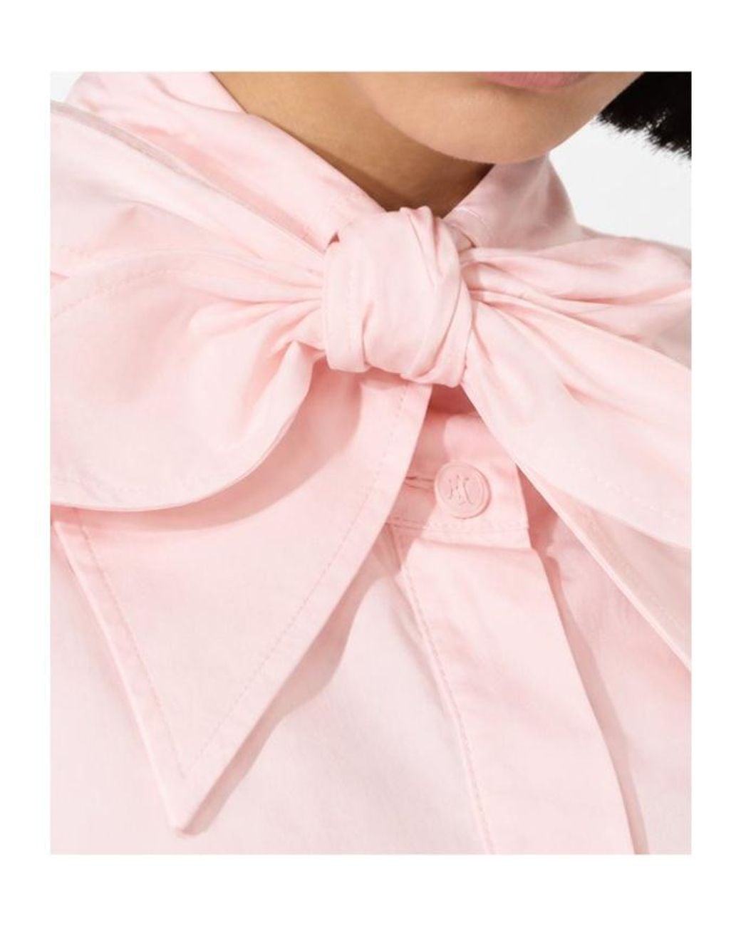 Elisabetta Franchi Pink Cotton Shirt With Bow