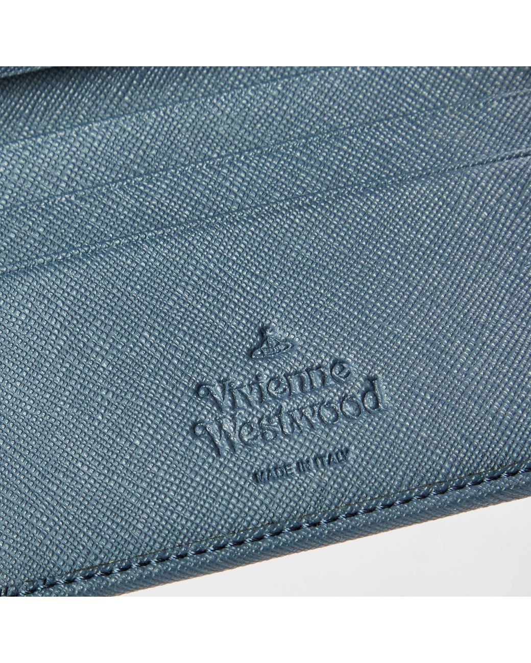 Vivienne Westwood Blue Embellished Kent Billfold Wallet for men