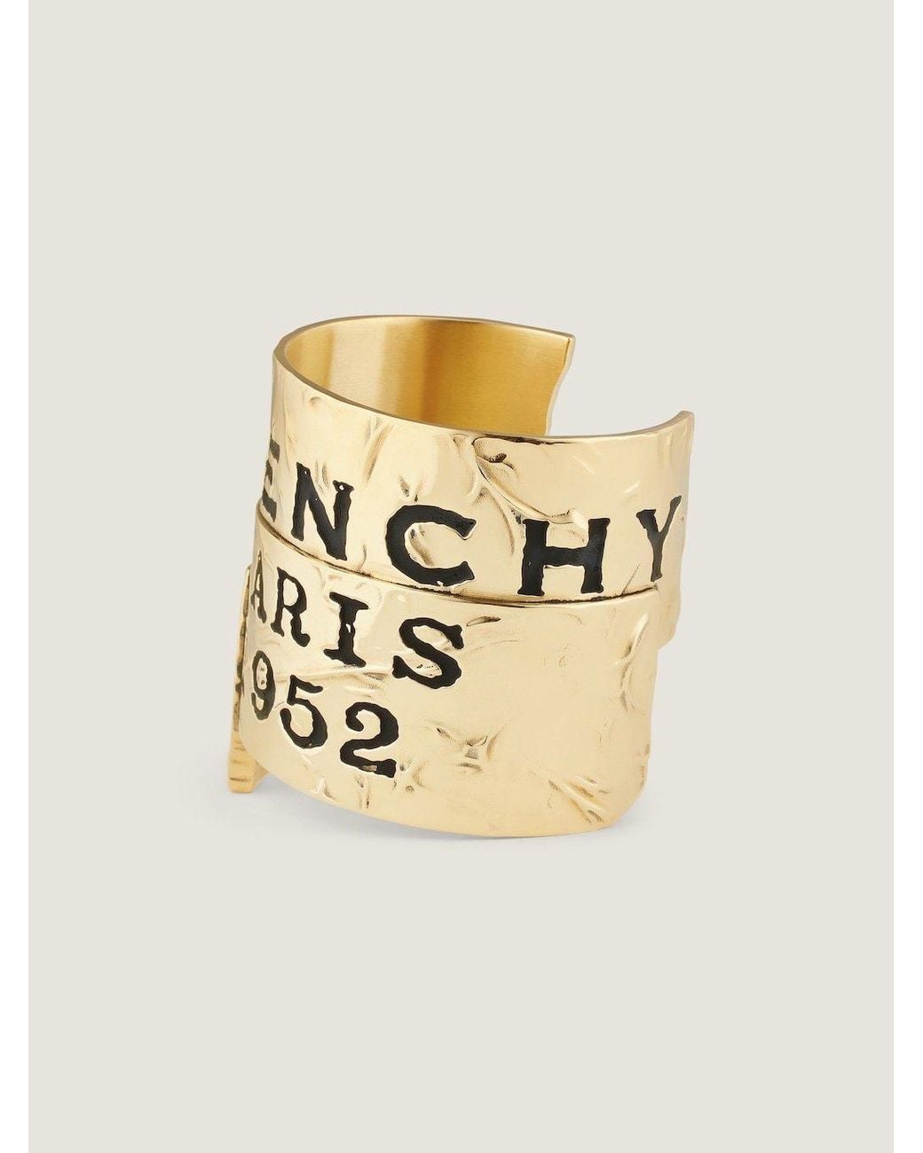 Givenchy White Paris 1952 Logo Engraved Tape Bracelet