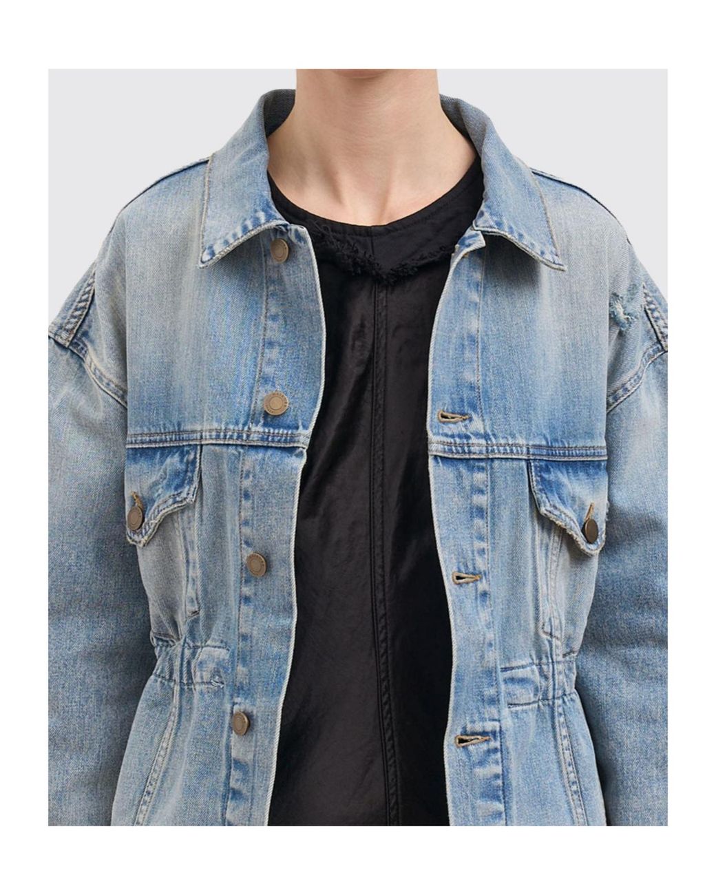 Haikure Blue Clay Broken Celestial Distressed Logo Patch Jacket
