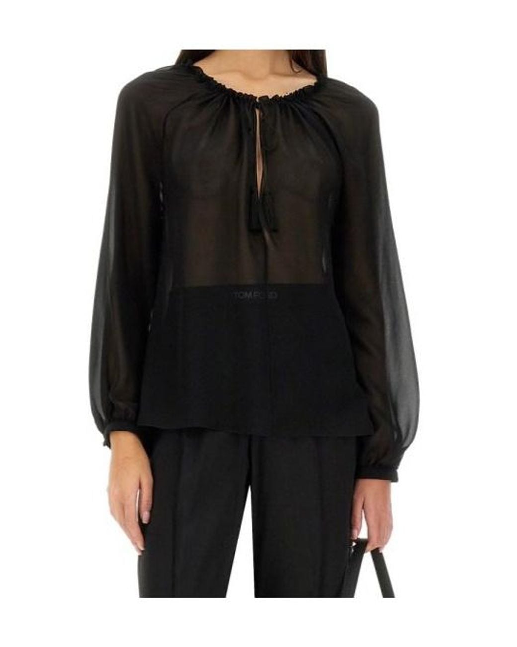 Tom Ford Black Gathered Top