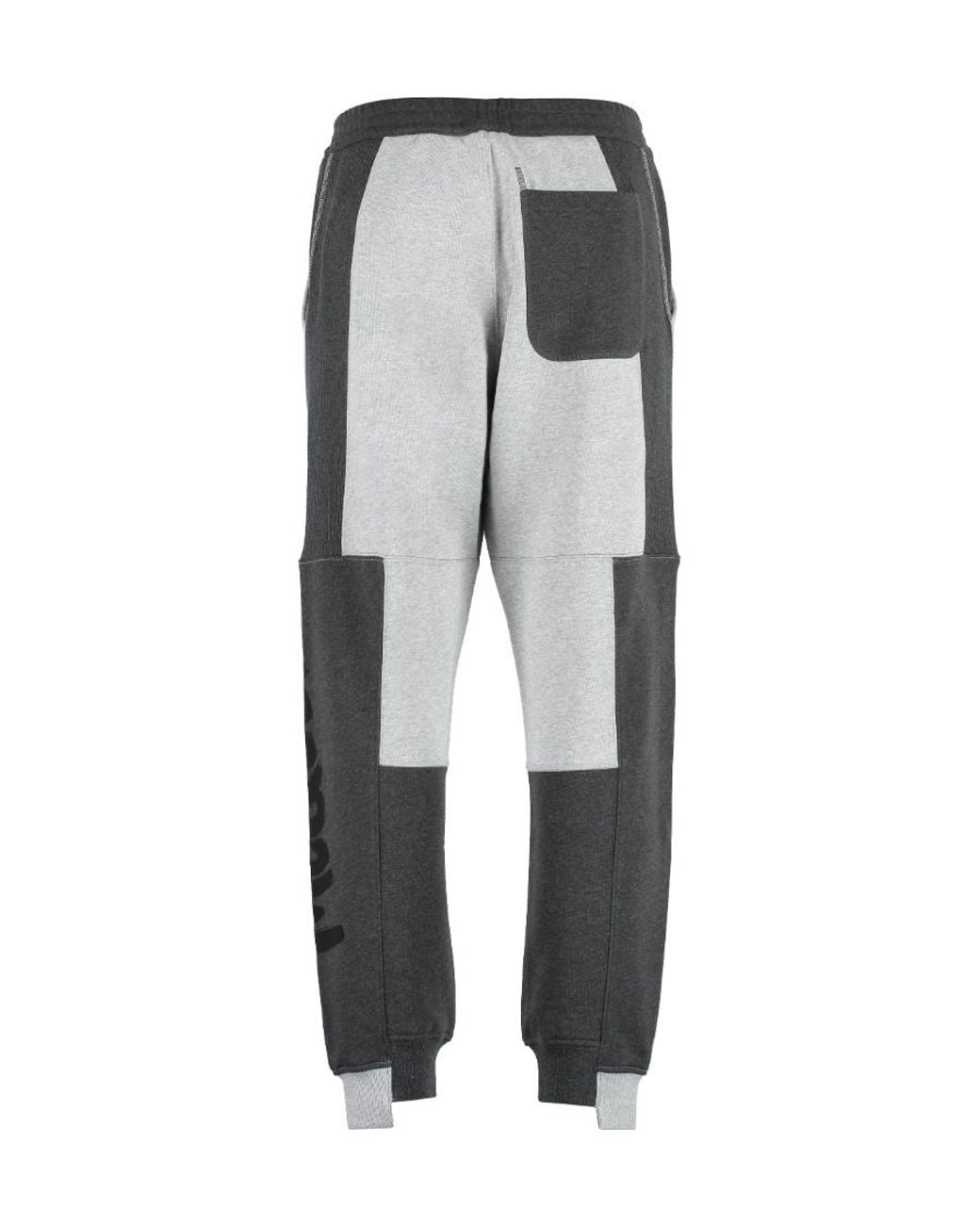 McQueen Gray Logo Printed Colourblock Track Pants for men