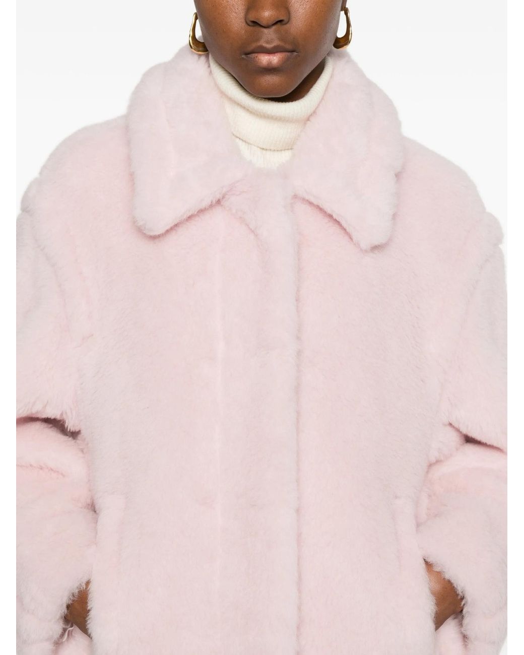 Max Mara Pink Fuggito Button-Up Coat
