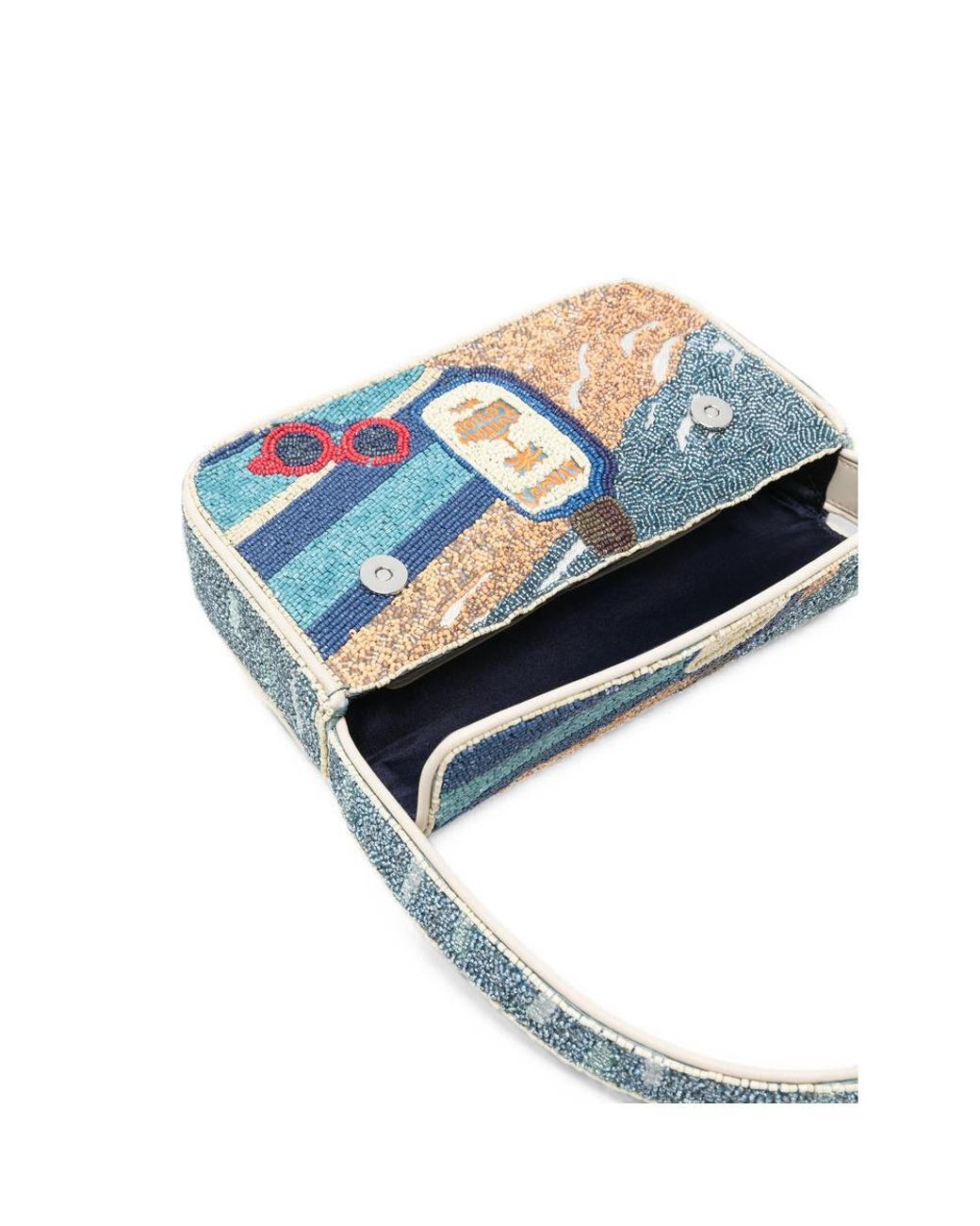 Staud Blue Bead-Embellished Tommy Shoulder Bag