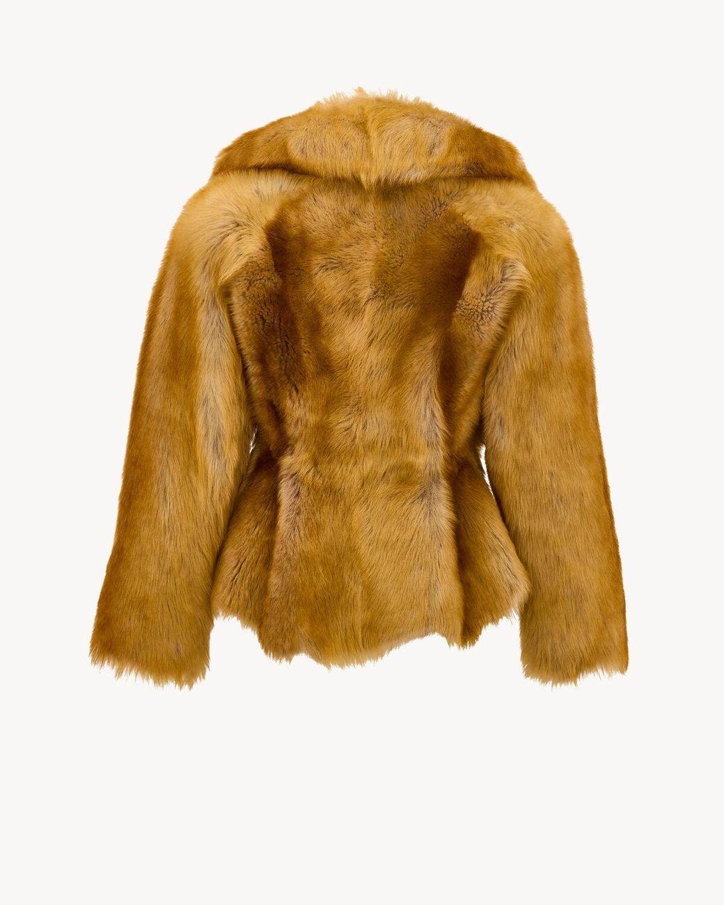 Saint Laurent Yellow Short Shearling Coat